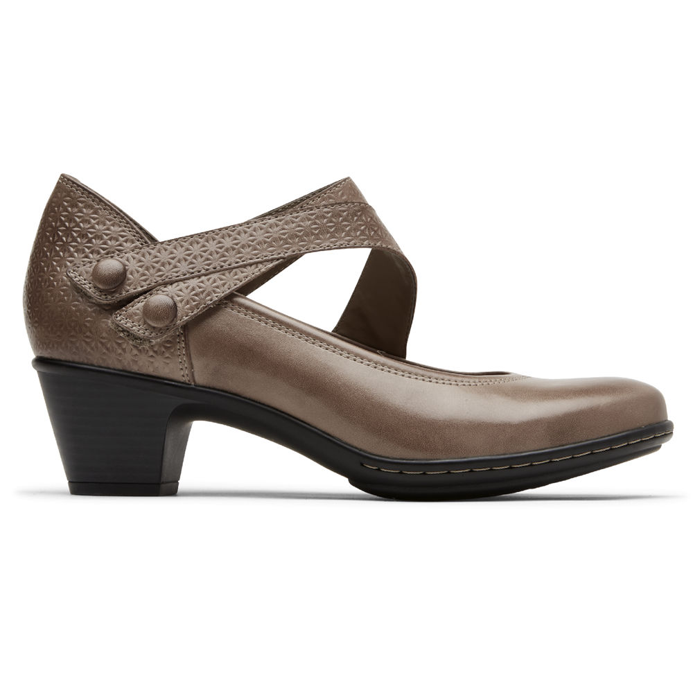 Rockport Singapore Womens Wedges - Cobb Hill Kailyn Asymmetrical Mary Jane Brown - TL3694807